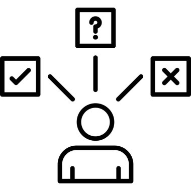 iş yönetimi vektör simgesi ana hatlı tasarım