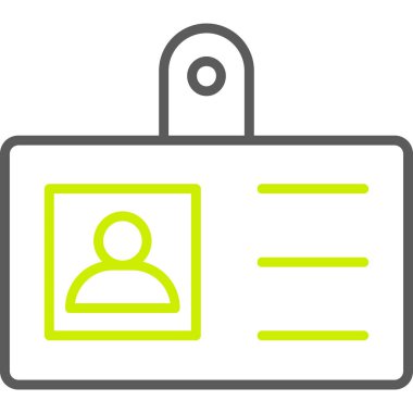 Kimlik kartı simgesi, vektör illüstrasyonu