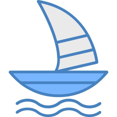 Yelkenli gemi simgesi. vektör illüstrasyonu