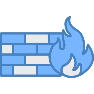 Şömine şöminesi alev ikonu - dış hatlar biçiminde