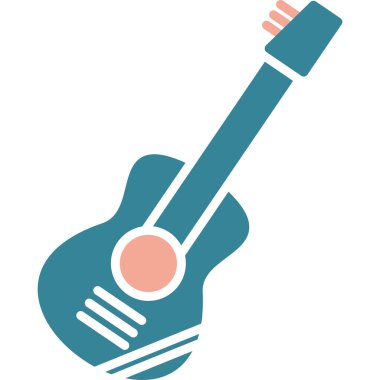 Akustik gitar ikonu. Web için gitar vektör sembolünün basit bir illüstrasyonu