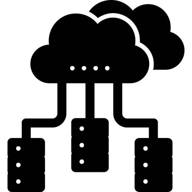 Katı biçimde bulut hesaplama teknolojisi simgesi