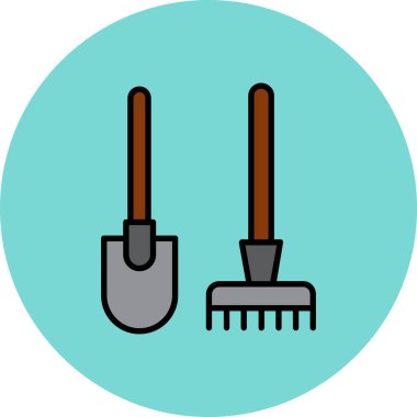 kürek simgesi vektör illüstrasyonu