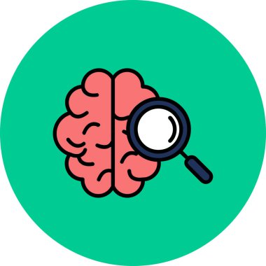 Tıbbi bir beyin ikonu çizimi.