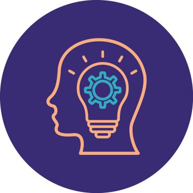 Beyin. Web simgesi basit illüstrasyon