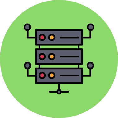 Sunucu simgesi, vektör illüstrasyonu
