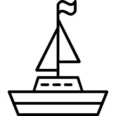 tekne ikonu vektör illüstrasyonu