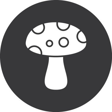 Mantar. Web simgesi basit illüstrasyon