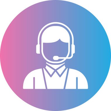 Kulaklık takan bir kadının vektör çizimi