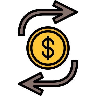 Ok simgesi renk tasarım vektörüyle dolar işareti