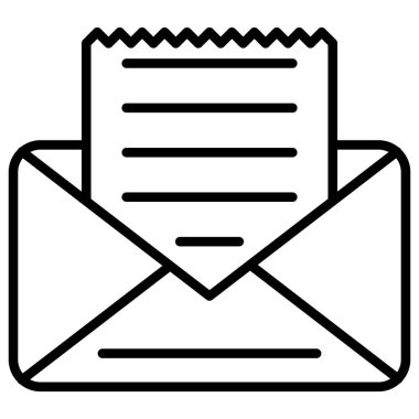 Zarf posta simgesi ana hatları vektörü. e- posta iletisi