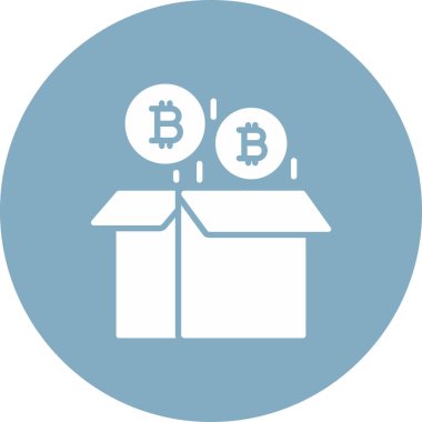 Bitcoin kutusu. Web simgesi basit illüstrasyon