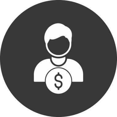 Dolar işareti olan modern insanın vektör çizimi