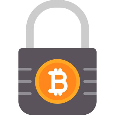 Bitcoin kilit simgesi. Kripto para birimi. vektör illüstrasyonu