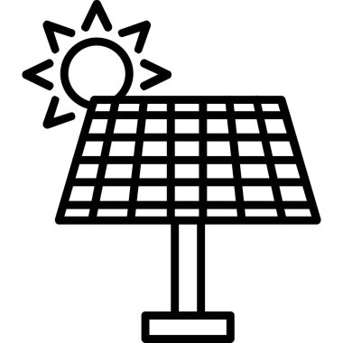 Güneş enerjisi paneli simgesini, anahat stili