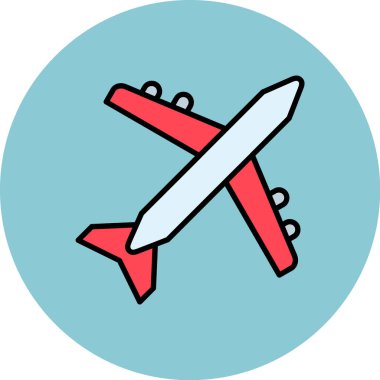 Modern tarzda izole edilmiş uçak simgesi