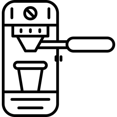 Kahve öğütücü simgesi, kahve ile ilgili vektör tasarımı