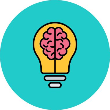 beyin yaratıcı simgesi, vektör illüstrasyonu