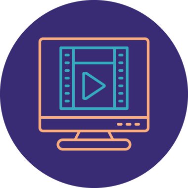 Bilgisayar simgesi. Basit bir çizim. Web için vektör illüstrasyon sembolü