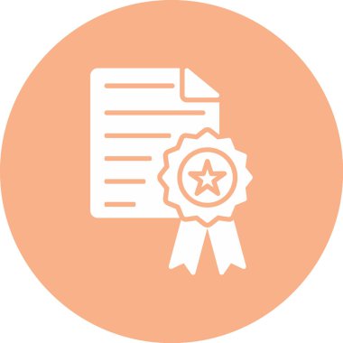 Sertifika simgesi, vektör illüstrasyonu