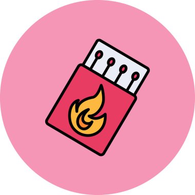 Bir ateş simgesinin vektör illüstrasyonu