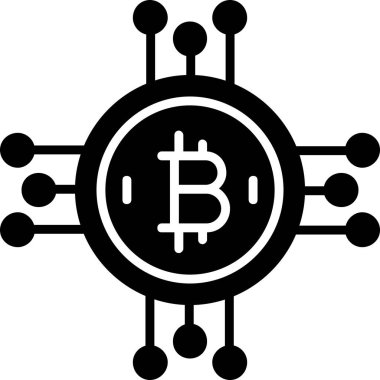 Sanal para kripto dijital simgesi ana hat biçiminde
