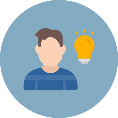 fikir düz vektör simgesi