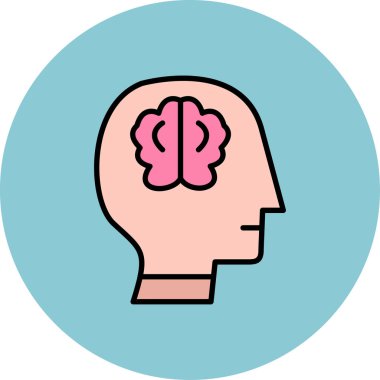 Beyin. Web simgesi basit illüstrasyon