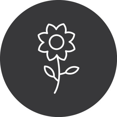 Çiçek simgesinin vektör illüstrasyonu