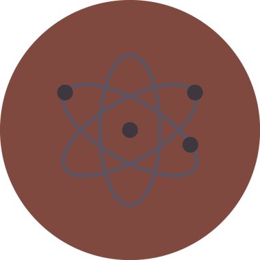 atom düz yuvarlak vektör simgesi
