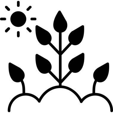 bitki simgesi, vektör illüstrasyonu beyaz arkaplanda izole edildi