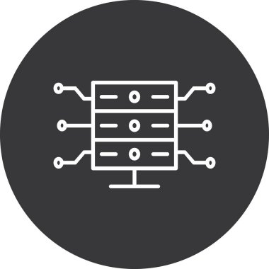 Devre kartı simgesi. Web tasarımı için çip vektör simgesinin basit çizimi