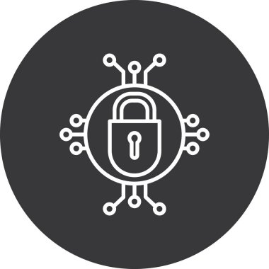 Güvenli kilit simgesi simgesi. Güvenlik için basit bir kilit vektör simgesi çizimi