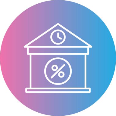 Bir bina simgesinin vektör illüstrasyonu