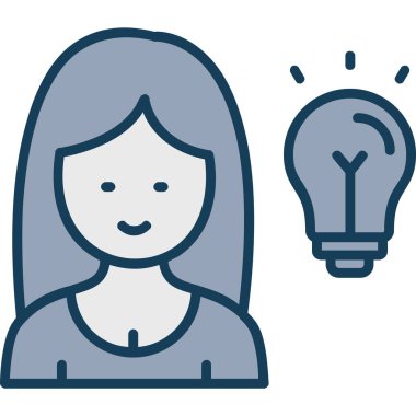 Kızım. Web simgesi basit illüstrasyon