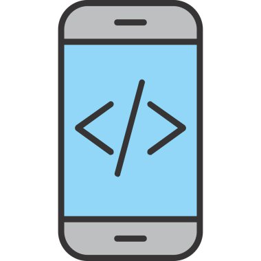 mobil kodlama vektör simgesi