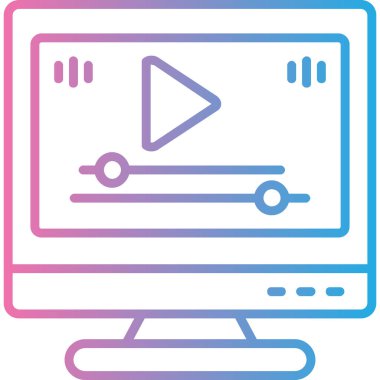 Video Oyuncu. Web simgesi basit illüstrasyon