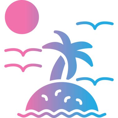 Summer Beach ikon vektör çizimi