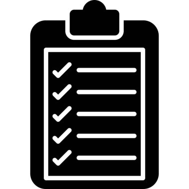 kontrol listesi simgesi, vektör illüstrasyonu