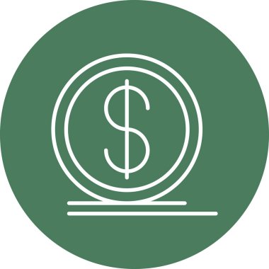 Dolar vektör çizgisi illüstrasyonu