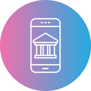 Banka binası simgesi vektör illüstrasyonu