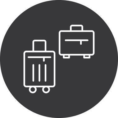 Valiz modern simgesinin vektör illüstrasyonu