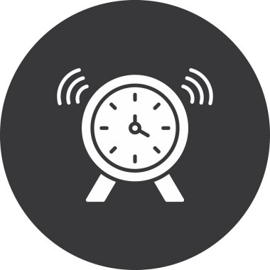 Çalar saat simgesi. Web için alarm vektör sembolünün özet çizimi