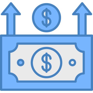 Dolar para değişimi simgesi - taslak biçimi