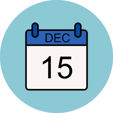 Tek bir günlük takvimde 16 Aralık, basit temiz simge