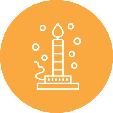 Bir mum simgesinin vektör illüstrasyonu