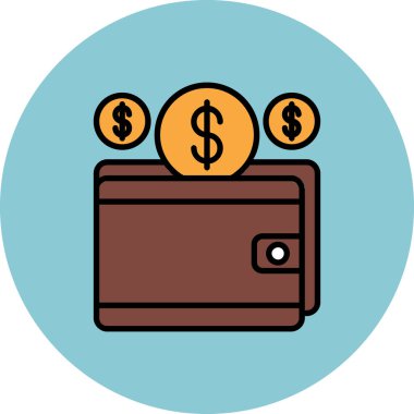 Bir dolar işareti simgesinin vektör illüstrasyonu