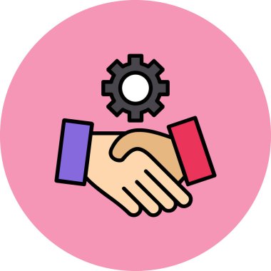 Bir vites simgesiyle insan elinin vektör çizimi