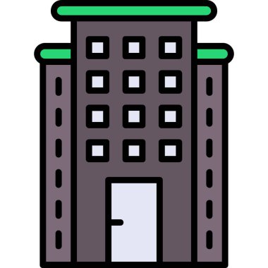 Bina. Web simgesi basit illüstrasyon