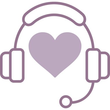 Aşk kulaklığı vektör simgesi